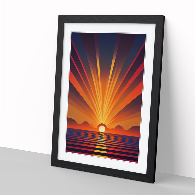 An Deco Sunrise Vol.2 - Framed Print, Black Framed, 64cm H x 46cm W x 2cm D