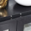 Élégante vitrine vitrée éclairée - Rangement à cadre en bois pour le salon, la cuisine et le garde-manger - Ampoule incluse - Idéal pour le vin