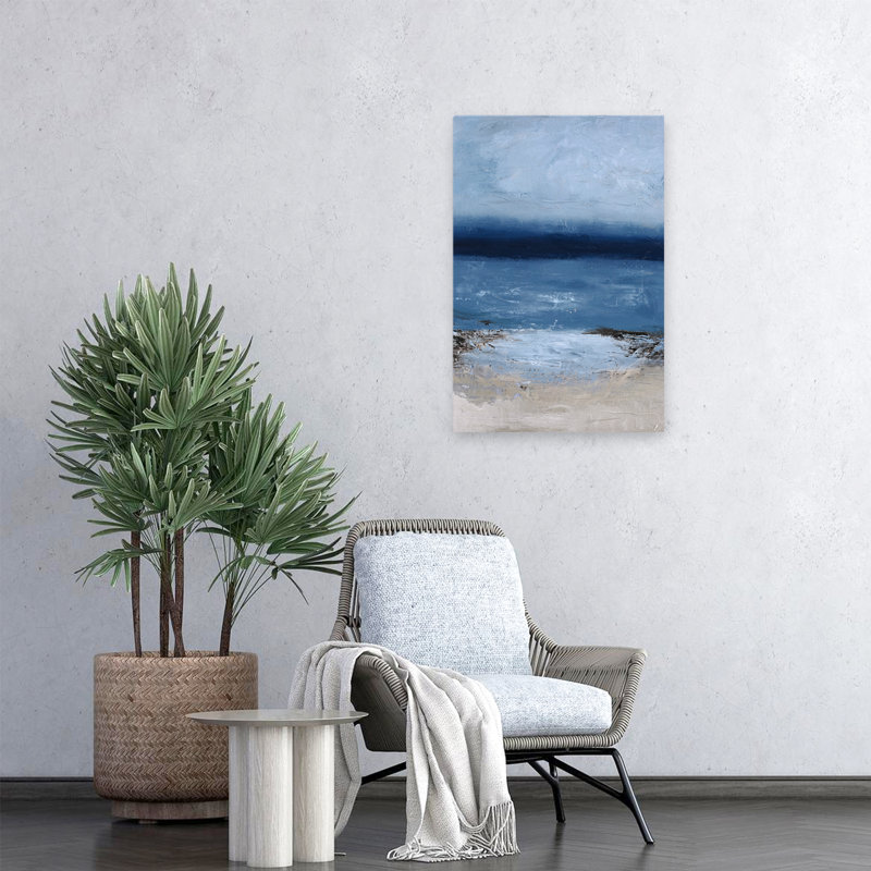 Endless Sea - Abstrait, paysages côtiers, art gris océan, H 24 po x l 16 po