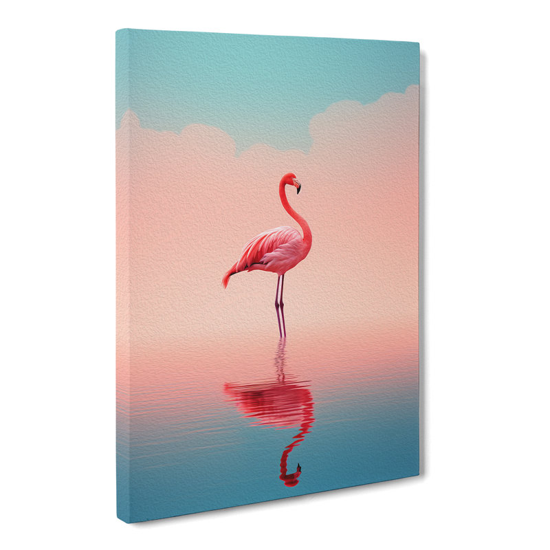 Flamingo Minimalism No.3 - Print, 76cm H x 50cm W x 3cm D