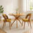 47.2-inch Round Wooden Dining Table with 4 Upholstered Chairs Set (Seats 4-6), Mid-Century Style Dining Table, Base-Style Dining Table Set Suitable for Kitchens and Dining Rooms-1921281788-1921281763