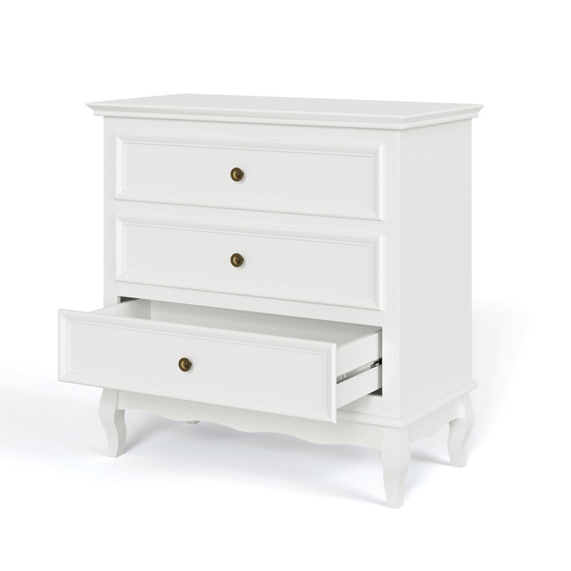 Blane 3 Drawer 80cm W Chest, White