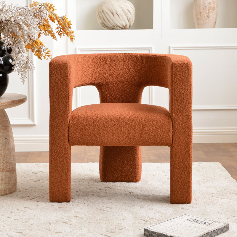 Fauteuil carré l 28 po Brycie, Mélange de polyester caramel