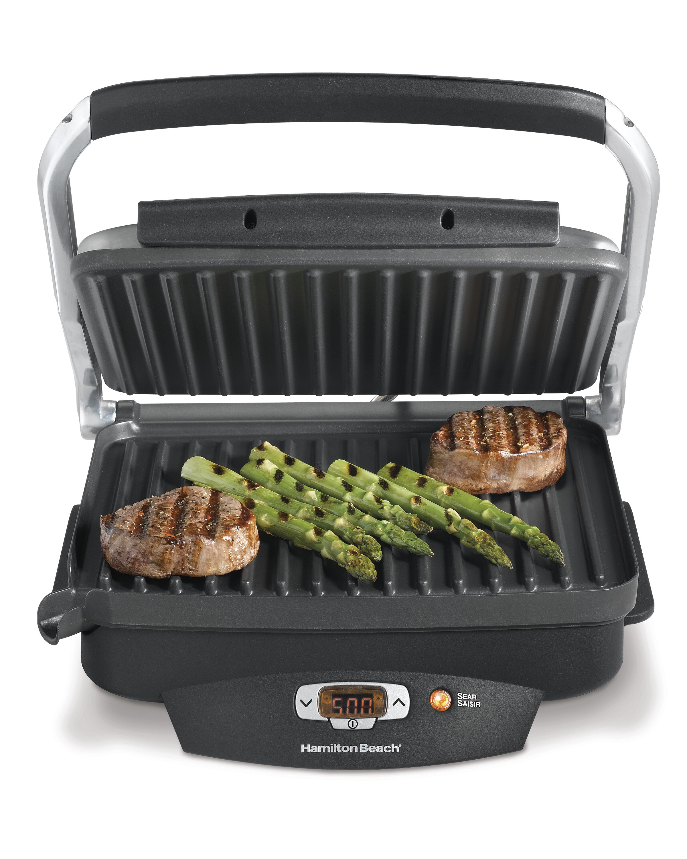 Hamilton Beach Electric Indoor Grill 6-Serving Large 90 Sq.in. Nonstick  Plates