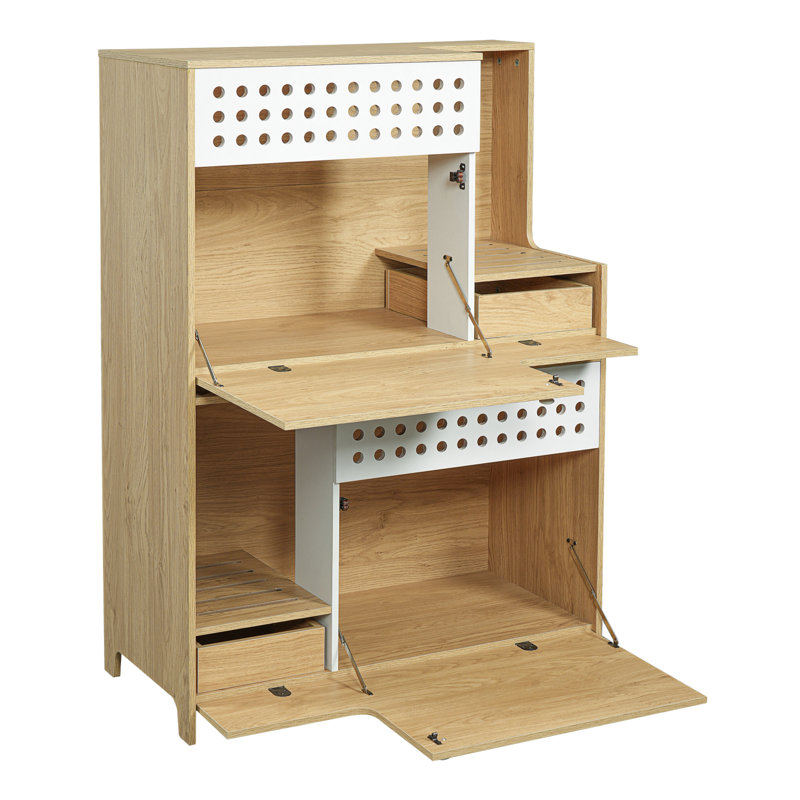 Ensemble de meubles Modern Cat avec bac à litière et rangement, Naturel