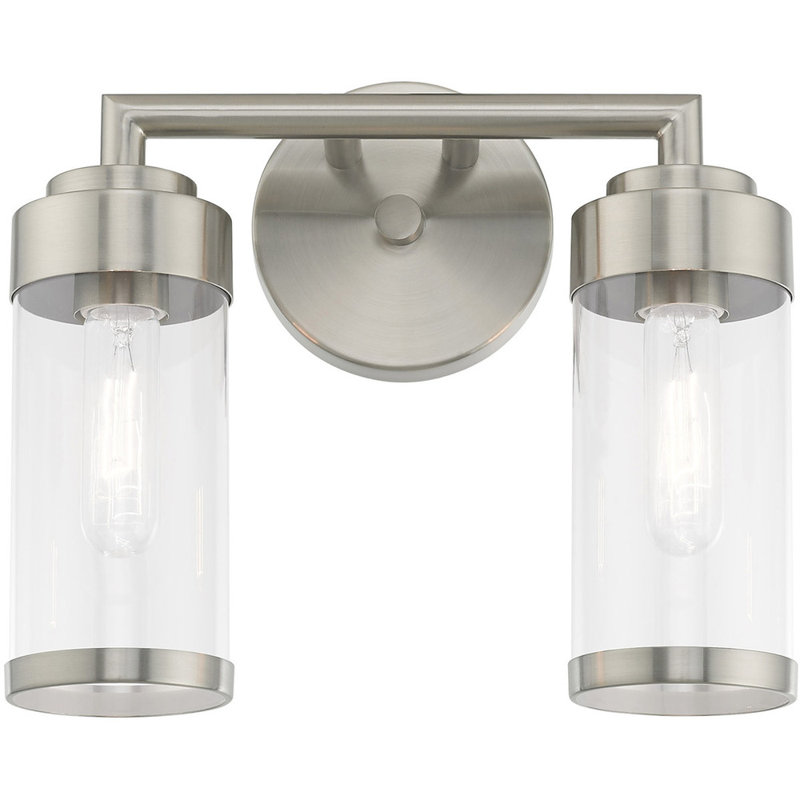 Éclairage pour meuble-lavabo à 2 lumières Beggio, Nickel brossé