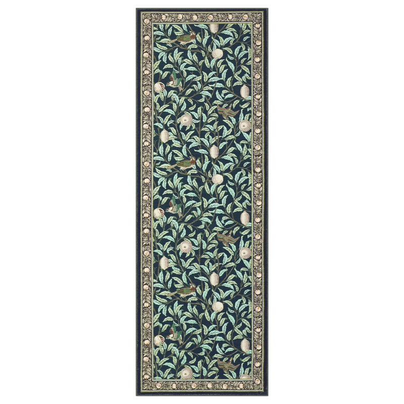 Farmhouse Machine Washable Rug for Living Room, Non-Slip Botanical Area Rugs, Low Pile Stain-Resistant Vintage Carpet, Soft Foldable Print Floor Mats for Bedroom, Nursery, Home Office