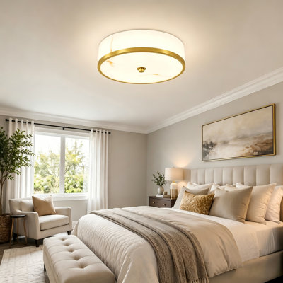 14.6" Faux Alabaster LED Flush Mount