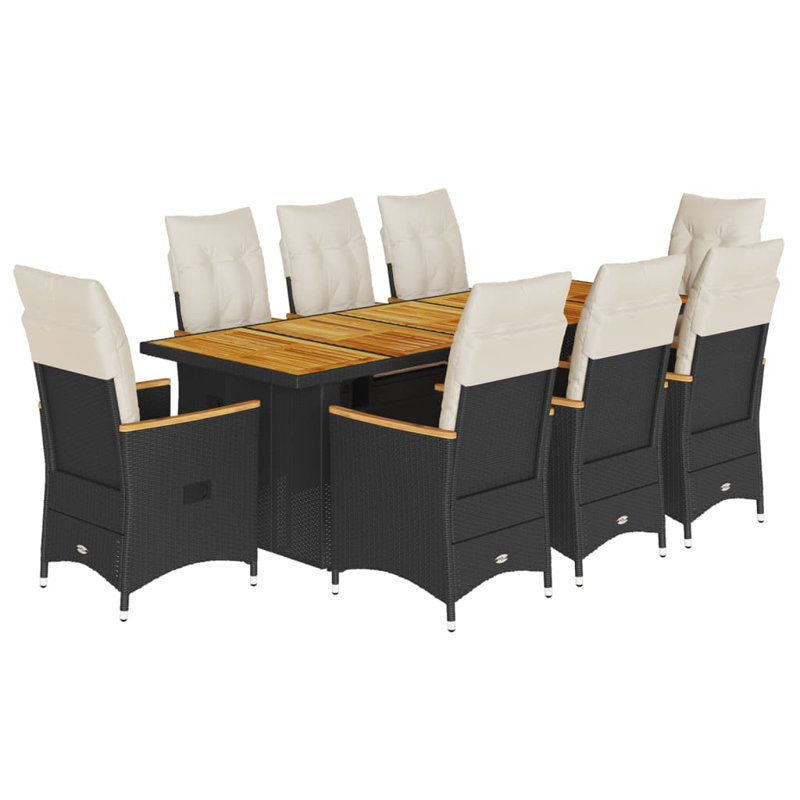 Ensemble de bistro rectangulaire en polyéthylène, 8