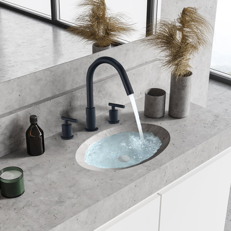 Balen Widespread 2-handle Bathroom Faucet, Matte Black