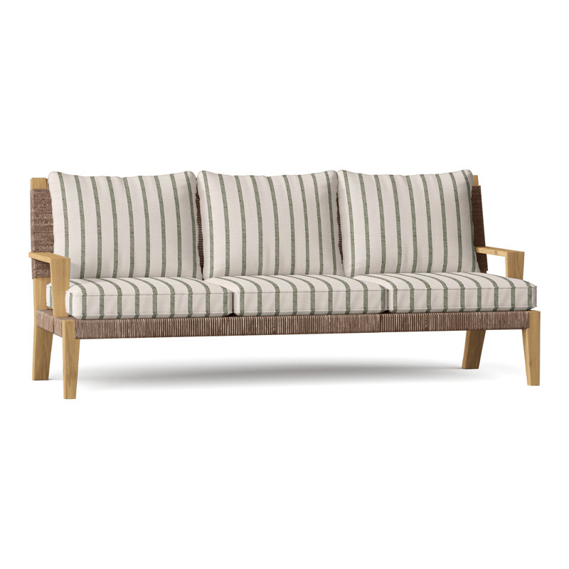 Hadley Outdoor 3 - Seat Patio Sofa, Hadley Hemp, Perigold Mixi Fern