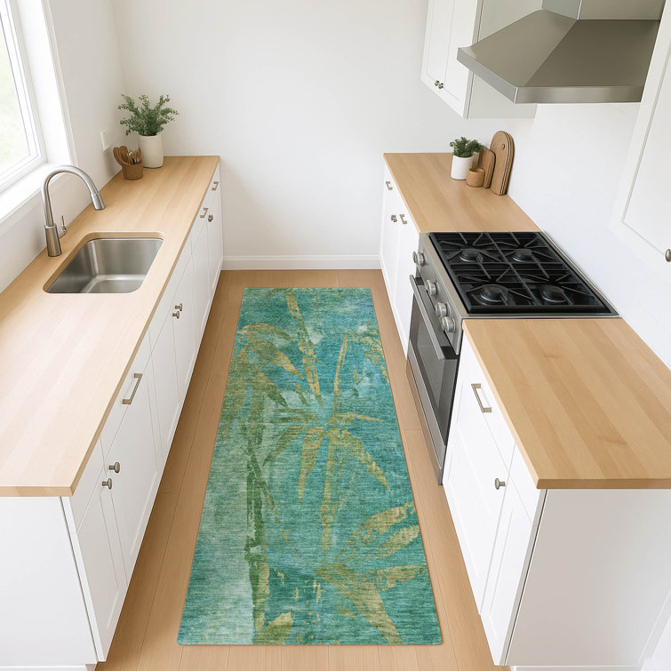 Machine Washable Indoor/Outdoor Bernadette ACN2222 Botanical Rug
