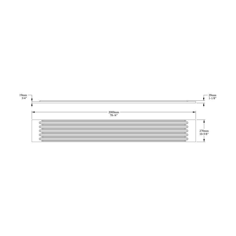 Polyuréthane haute densité, blanc apprêté H 78 po x l 10 5/8 po x P 1 1/8 po