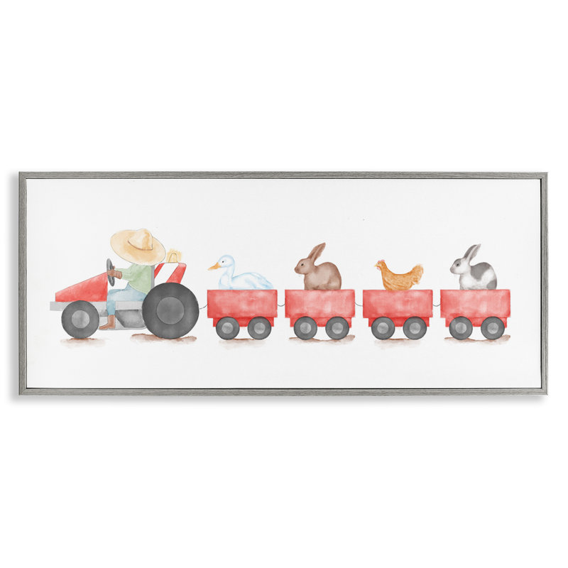 «Farm Farm», art de giclée encadrée par Daphne Polselli, Estampe numérique Farmhouse, H 13 po x l 30 po
