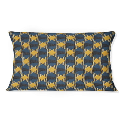 Coussin jaune moderne Modern Houndstooth II