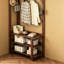 Vintage Solid Wood Hall Tree Rack-129020167