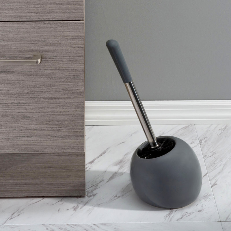 Bath Bliss Toilet Brush And Holder, Gray