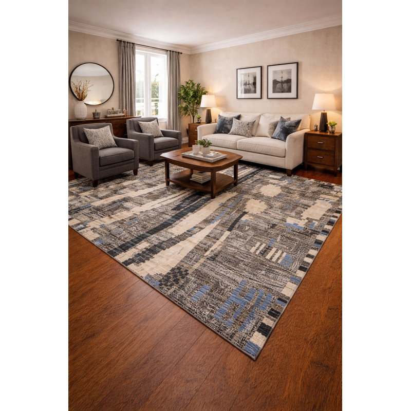 Tapis multicolore tribal moderne fait à la main de style marocain 8 x 10