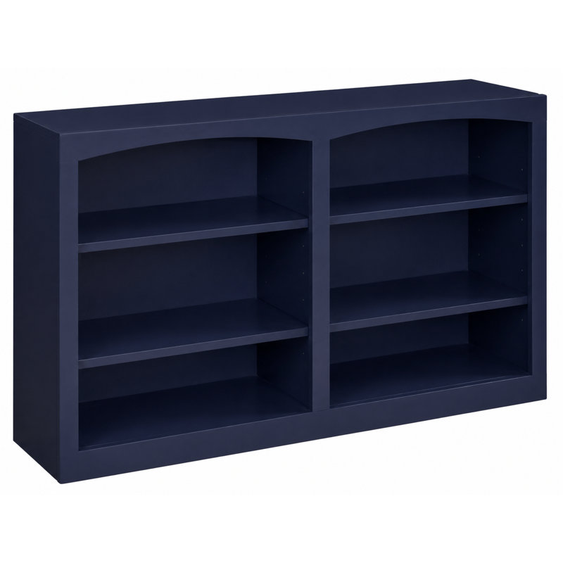 Bibliothèque horizontale en bois massif Ostane, Navy Blue
