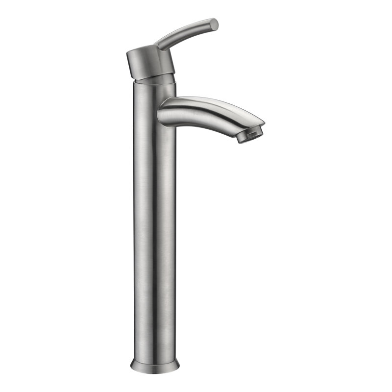 Single-Hole Single-handle Bathroom Faucet with Drain Assembly, Brushed Nickel