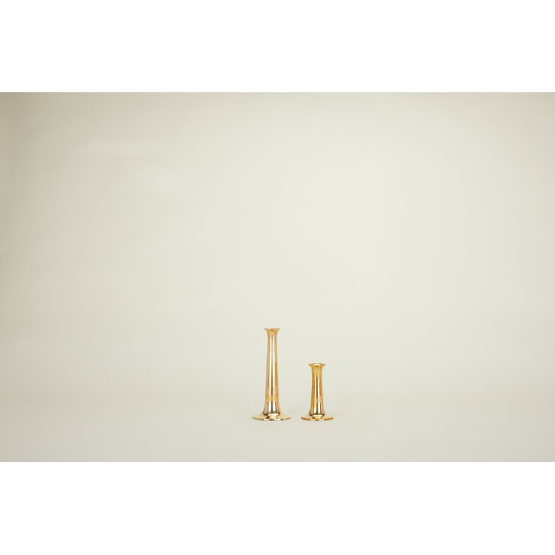Candlestick, Brass, 9" H x 4" W x 4" D