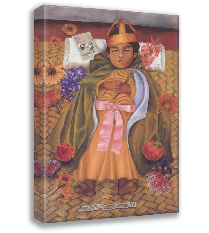 Toile tendue The Decnés Dimas Rosas at the Age of Three par Frida Kahlo, H 24 po x l 17 po