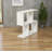 Rectangle 4 Shelves End Table, Narrow Chairside Table, 23 inch Skinny End Table for Living Rooms, Grey-1480822068