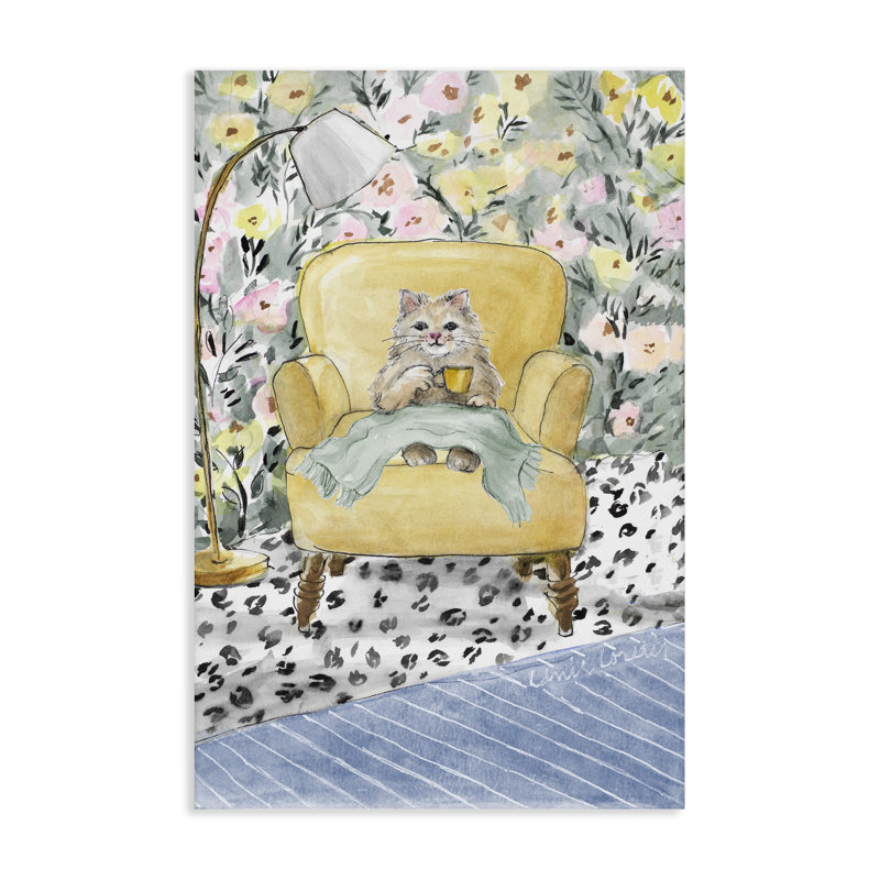 Cozy Cat Relaxing Canvas, conception par Lanie Loreth, H 30 po x l 20 po