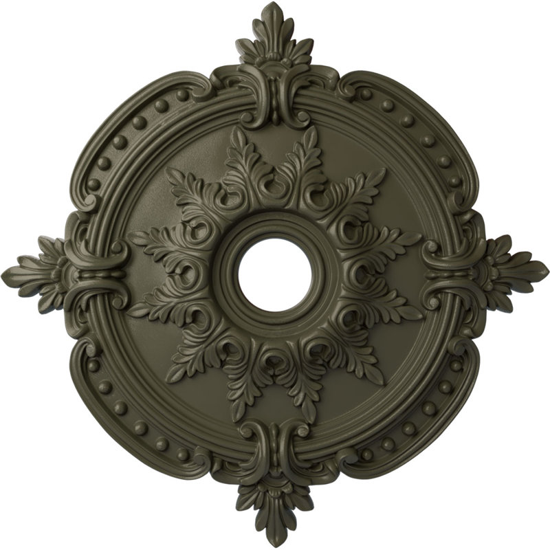 Endurathane Benson Classic Ceiling Medallion, 28 3/8"OD x 3 3/4"ID x 1 5/8"P (Fits Canopies up to 6 1/2"), Hand-Painted Witch Hazel Finish