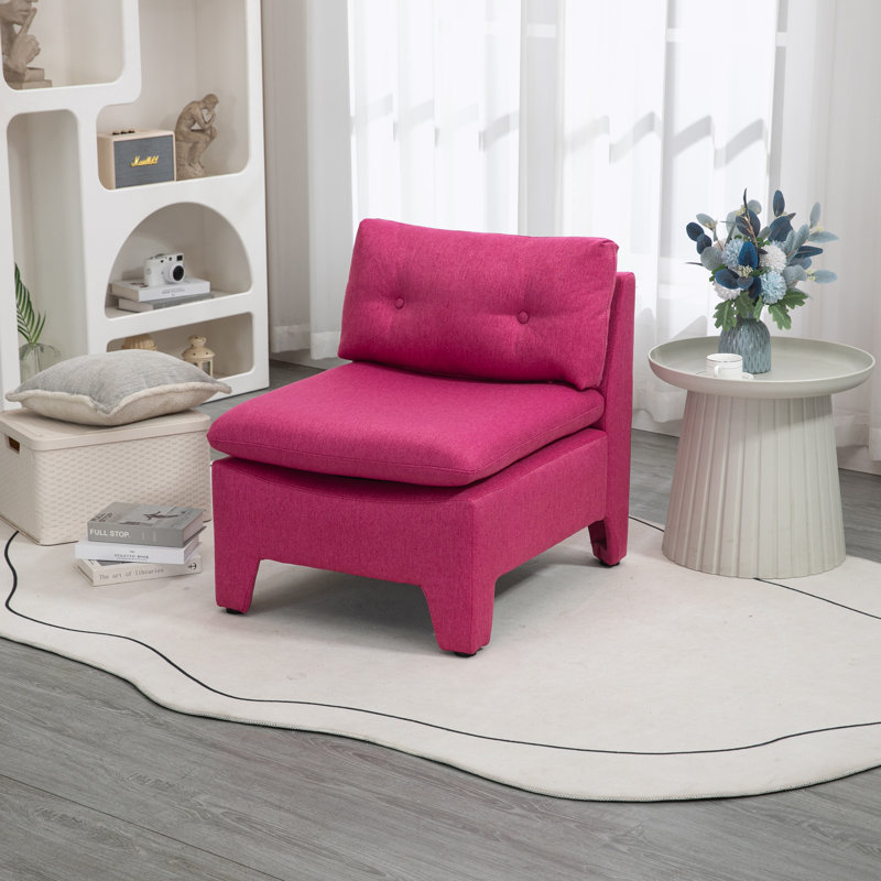 Fauteuil d'appoint simple House Hold, Lin rouge
