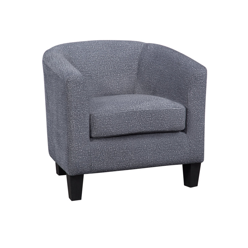 Ellen Upholstered Barrel Chair, Gloss Boucle Otter Gray 100% Polyester