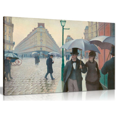 Paris Street Rainy Day Gustave Caillebotte - Wrapped Canvas Print