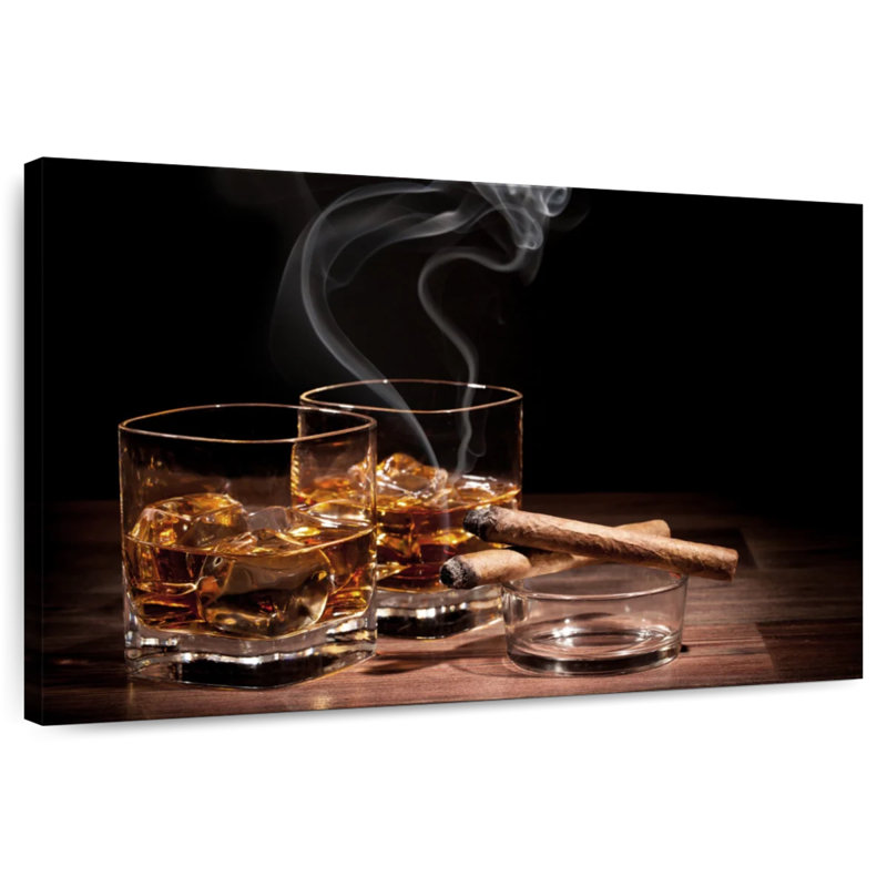 Yarlin Cigars With Whiskey, 24" H x 36" W