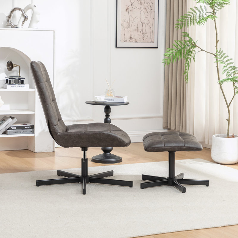Chaise d'appoint et repose-pieds, Brown