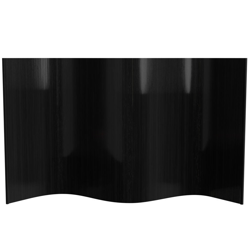 Siena Rolling Bamboo Room Divider, Black, 4 ft. Short