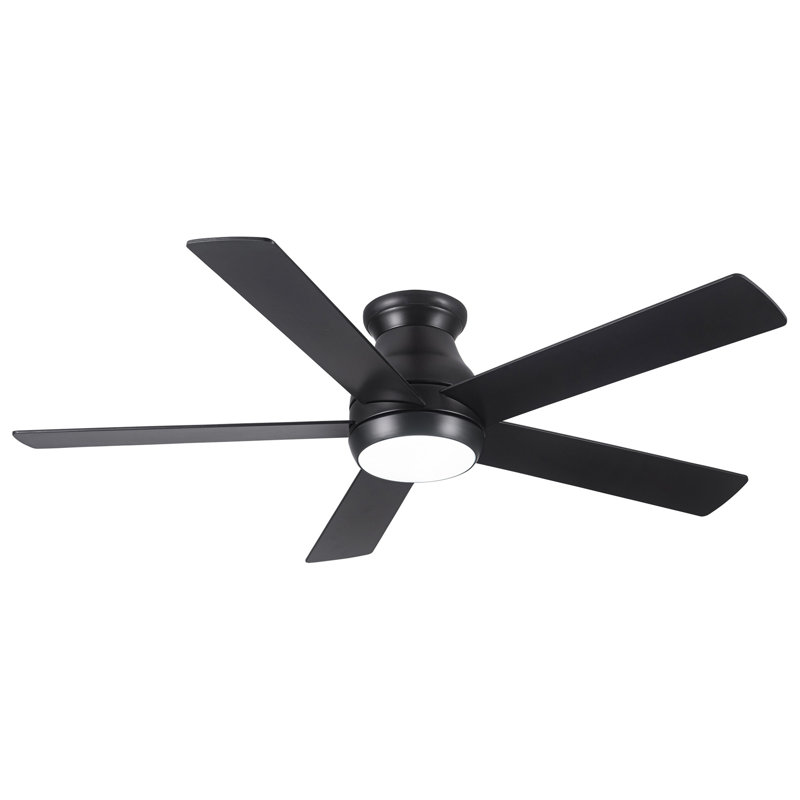 52" Low Profile Ceiling Fan with Lights, Matte Black, Matte Black