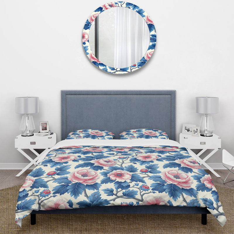 Ensemble de housse de couette Traditional, Housse de couette pour grand lit et 2 taies décor