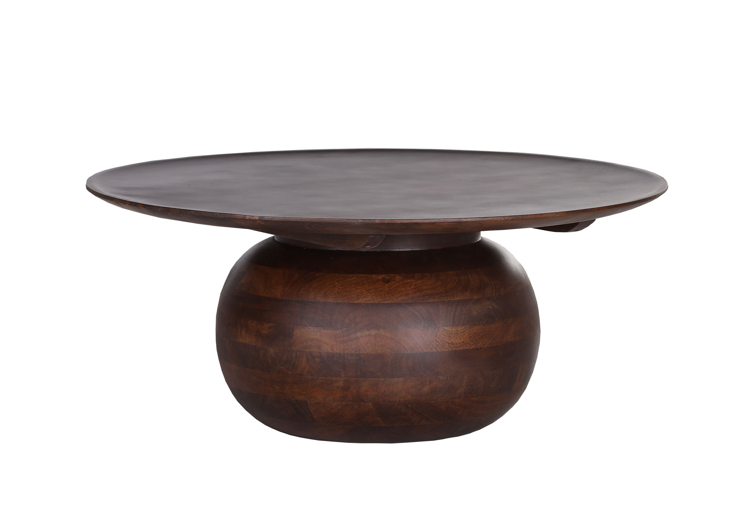 Solid wood deals drum coffee table