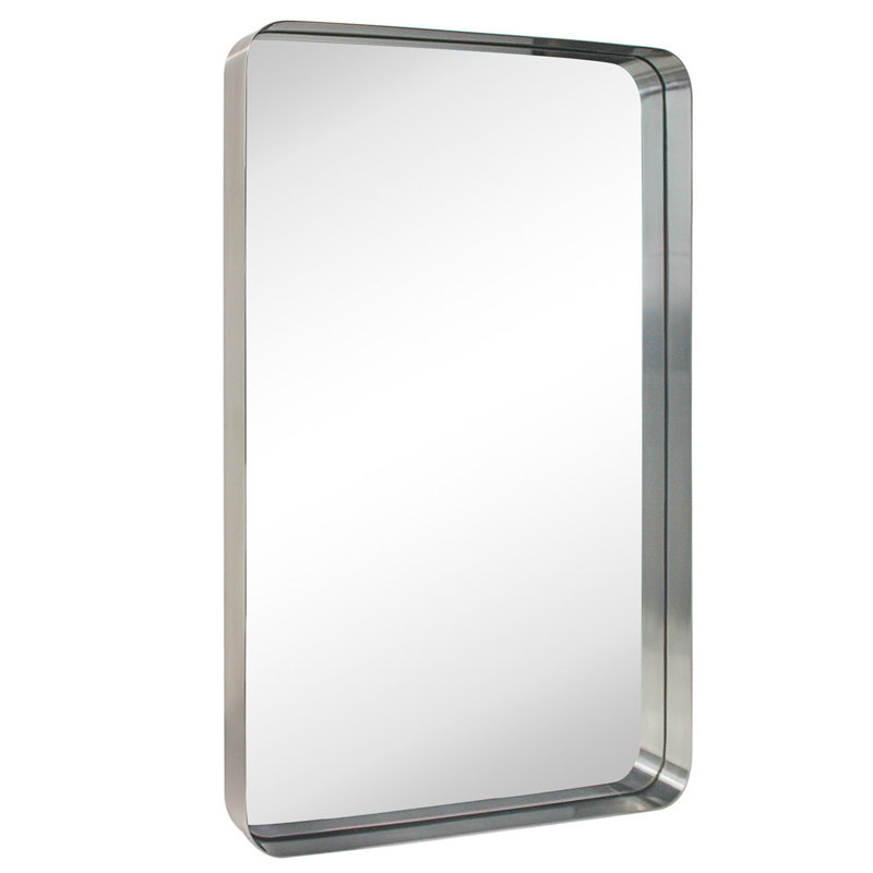 Miroir de salle de bain Arthers, Nickel brossé, H 30 po x l 20 po