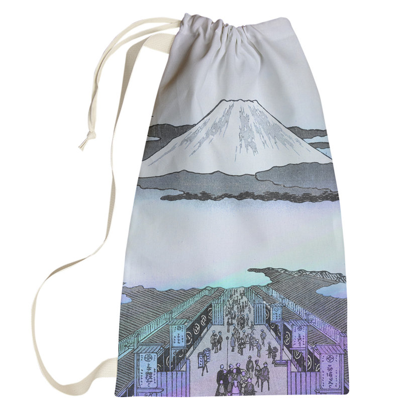 Macintyre Fabric Laundry Bag with Handles, Large (76.5" H x 29.5" W x 1.5" D), Blue/Purple