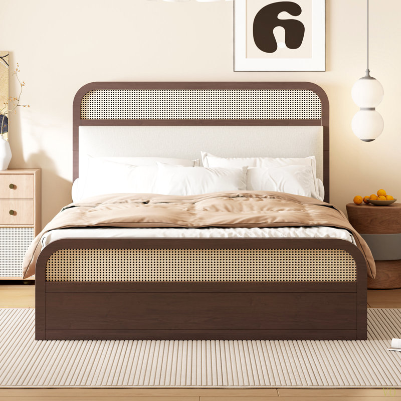 Grand lit plateforme en bois avec lit gigogne et 2 tiroirs