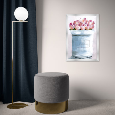 Bouquet de roses pastel peintes - Peinture sur cadre pour salle de bain