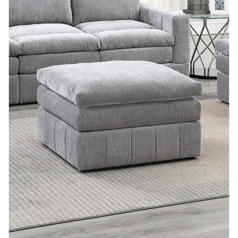 Modern 5Pc Modular Sectional, 2X One Arm Chairs, Armless 1X , Suede Upholstery, Triple Layer Cushion, For Primary Living Space Sectional , Cushion Back, Suitable