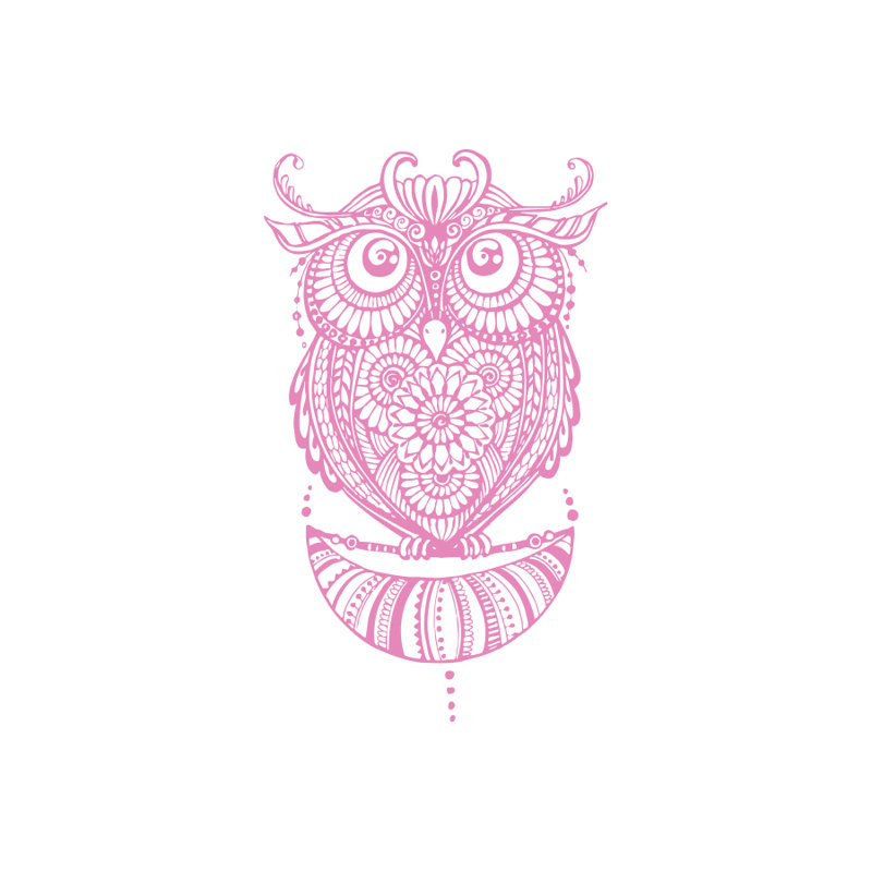 Décalcomanie murale hibou Shelia, Rose tendre