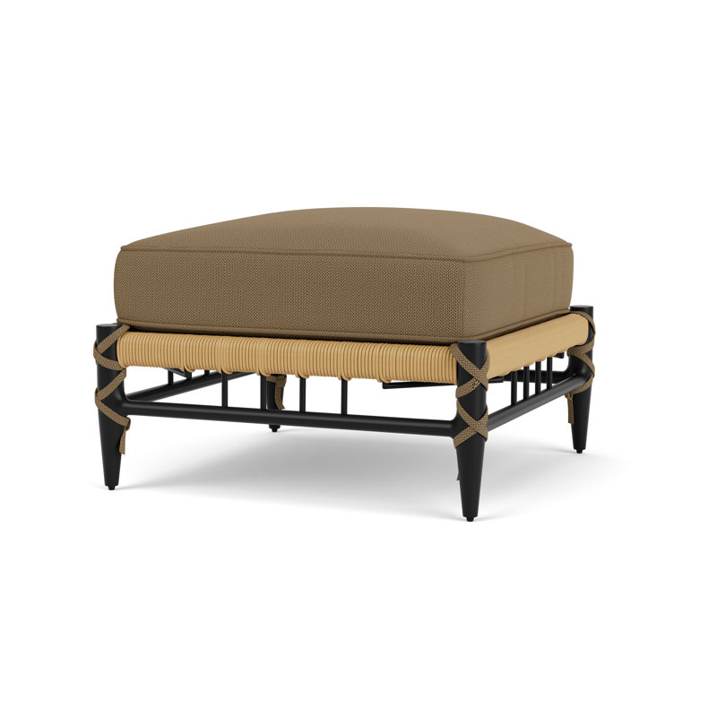 Low Country Square Outdoor Ottoman Patio Ottoman, Reflections Straw