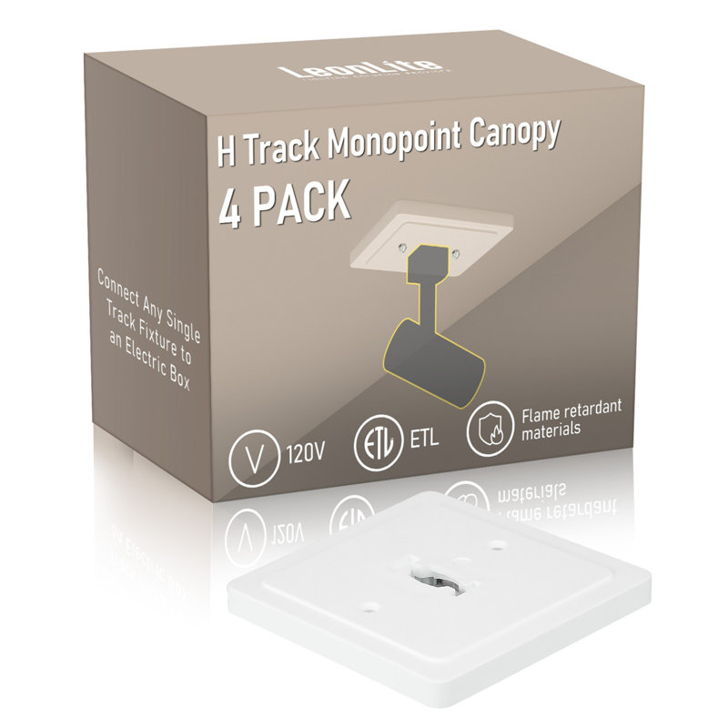 Adaptateur de rail monopoint Vectis H Track 4 po, accessoire de rail à circuit unique, blanc, Blanc