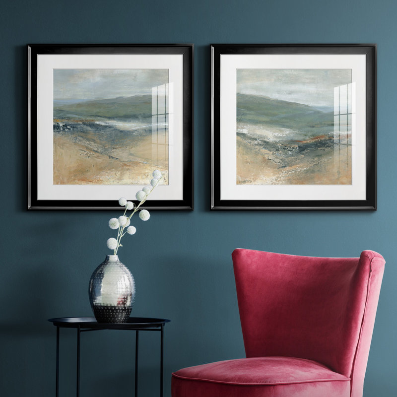 Rolling Seaside I - ensemble de 2 cadres photo, H 17,5 po x l 35 po x P 1,5 po, Noir