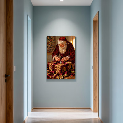 Christmas Santa Wrapping Gift With Pattern