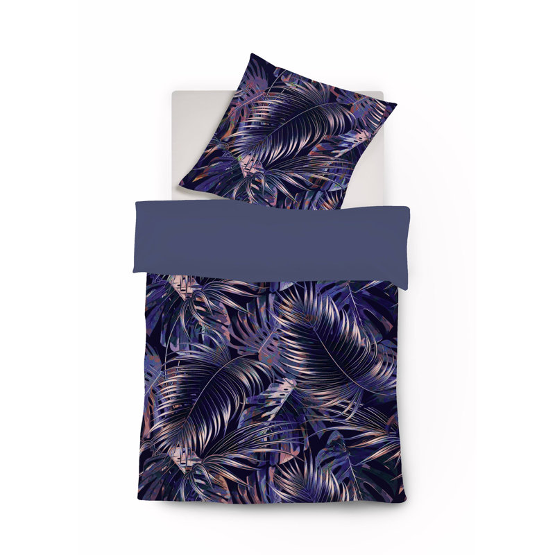 Sateen Reversible Duvet Cover Set, Purple, Single