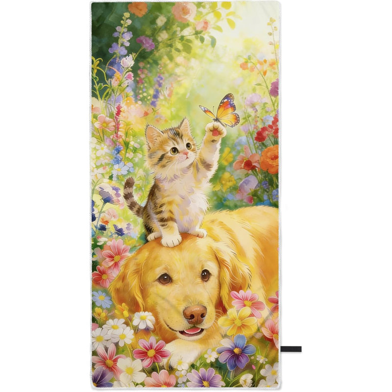 Couverture de bain légère et mignonne pour animal de compagnie 35 po x 70 po